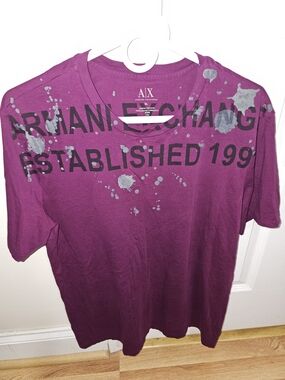 Armani Exchange Purple Graphic Tee